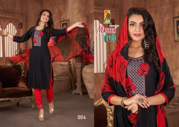 Master Titli Regular Wear Rayon Kurti Pant With Dupatta Collection